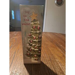 Glory Haus Joy to the World Canvas Wall Hanging Rustic Farmhouse Christmas Decor